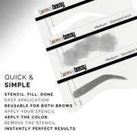 Pack of eyebrow stencils for perfect, defined brows with easy application and reusable design.