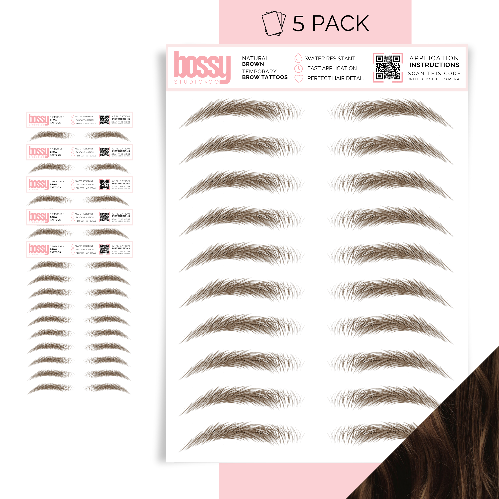 Temporary Brow Tattoo 5 Packs