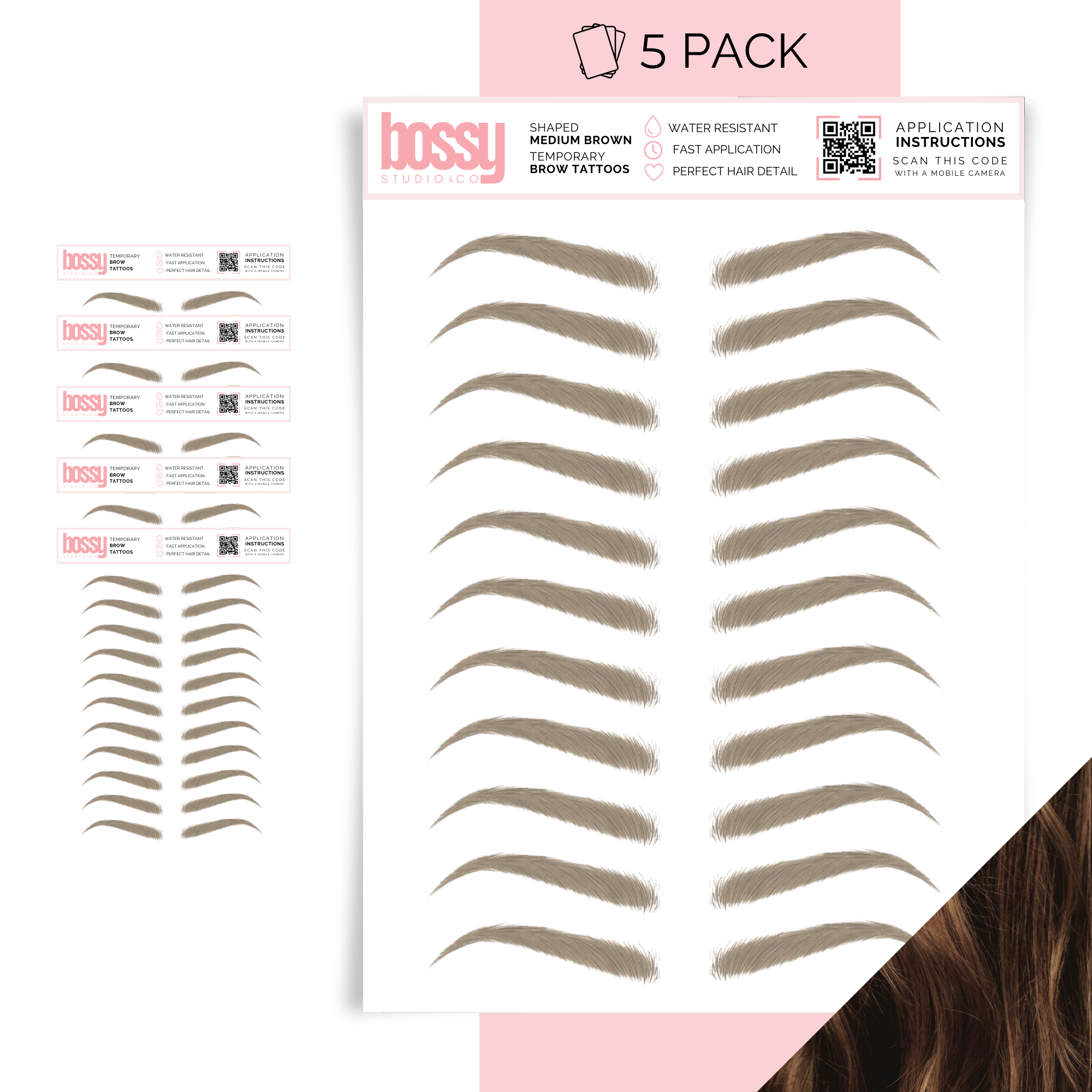 Temporary Brow Tattoo 5 Packs