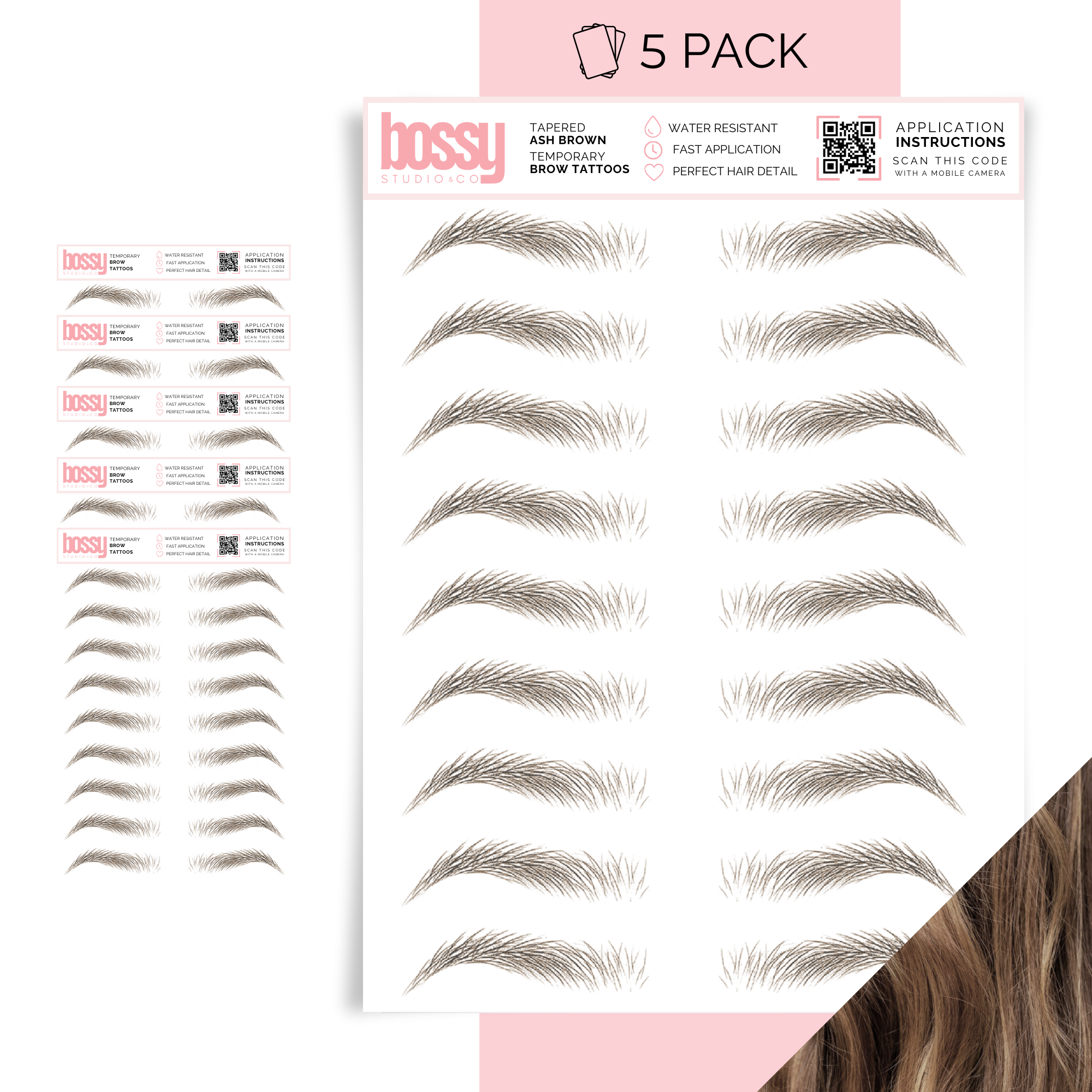 Temporary Brow Tattoo 5 Packs