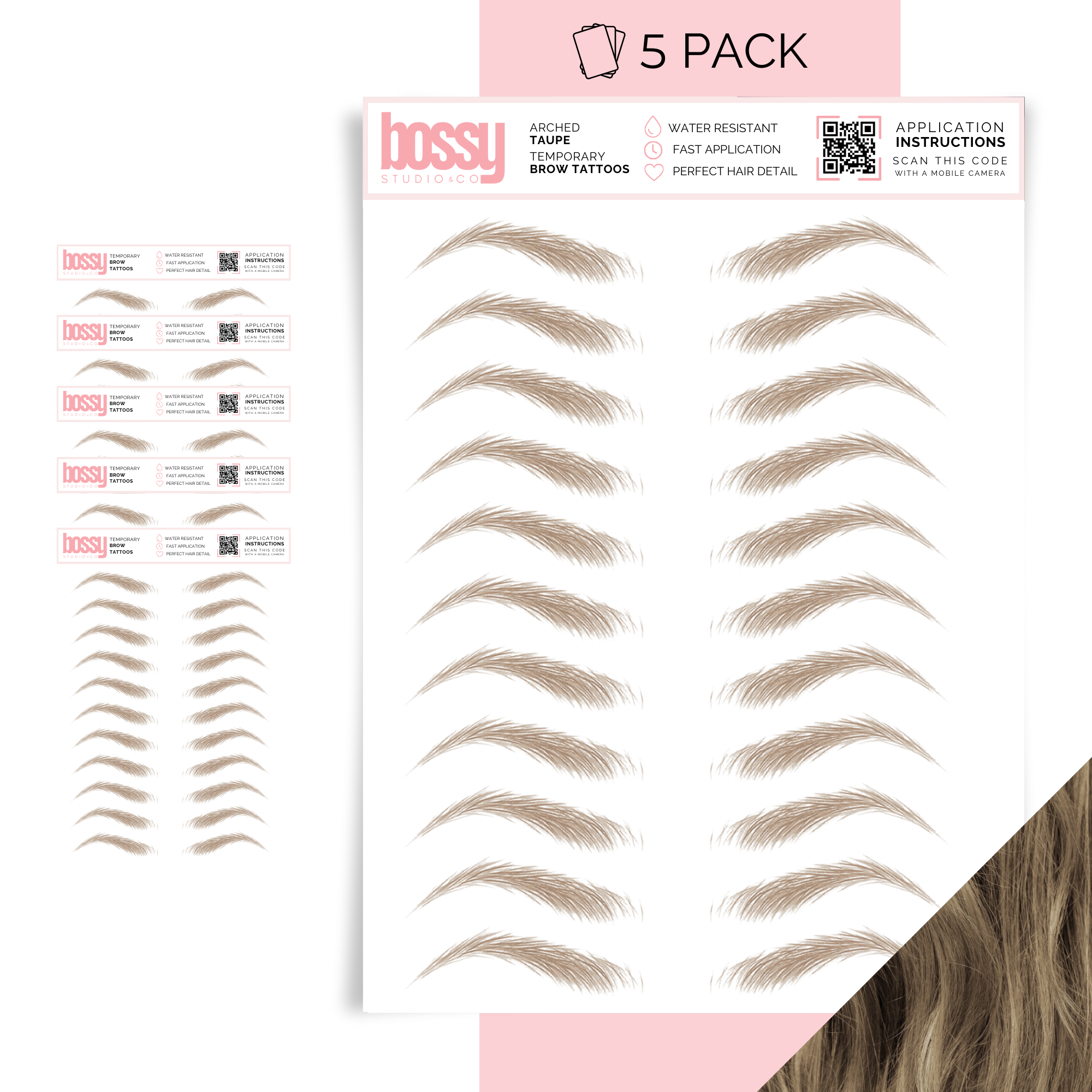 Temporary Brow Tattoo 5 Packs