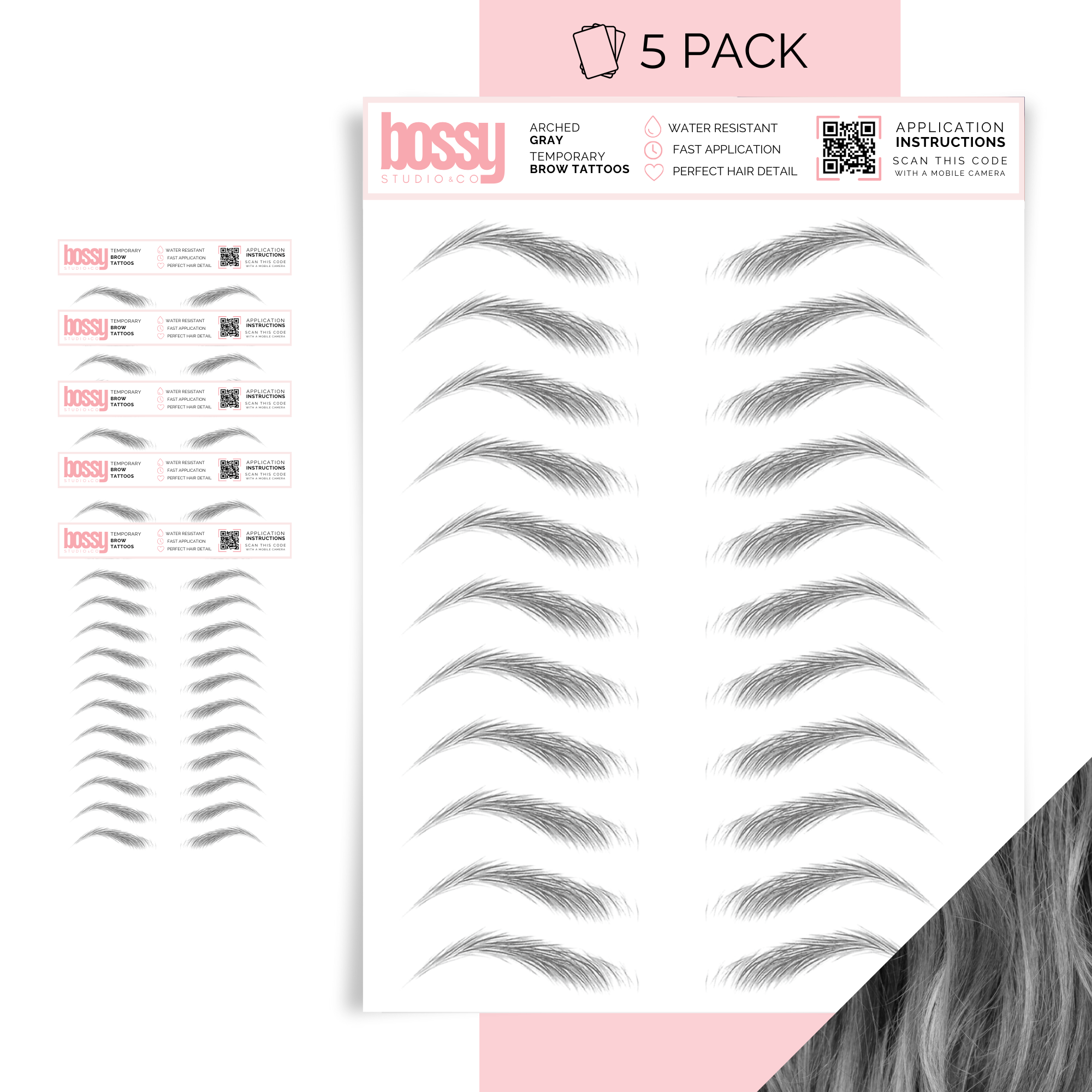 Temporary Brow Tattoo 5 Packs