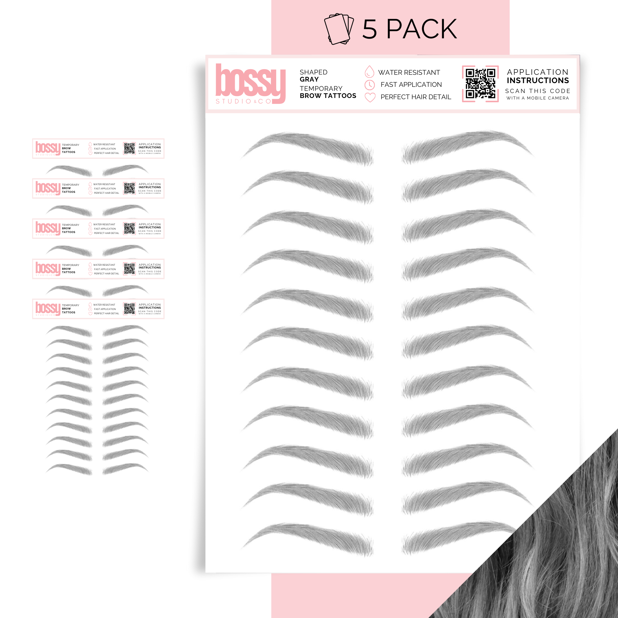 Temporary Brow Tattoo 5 Packs