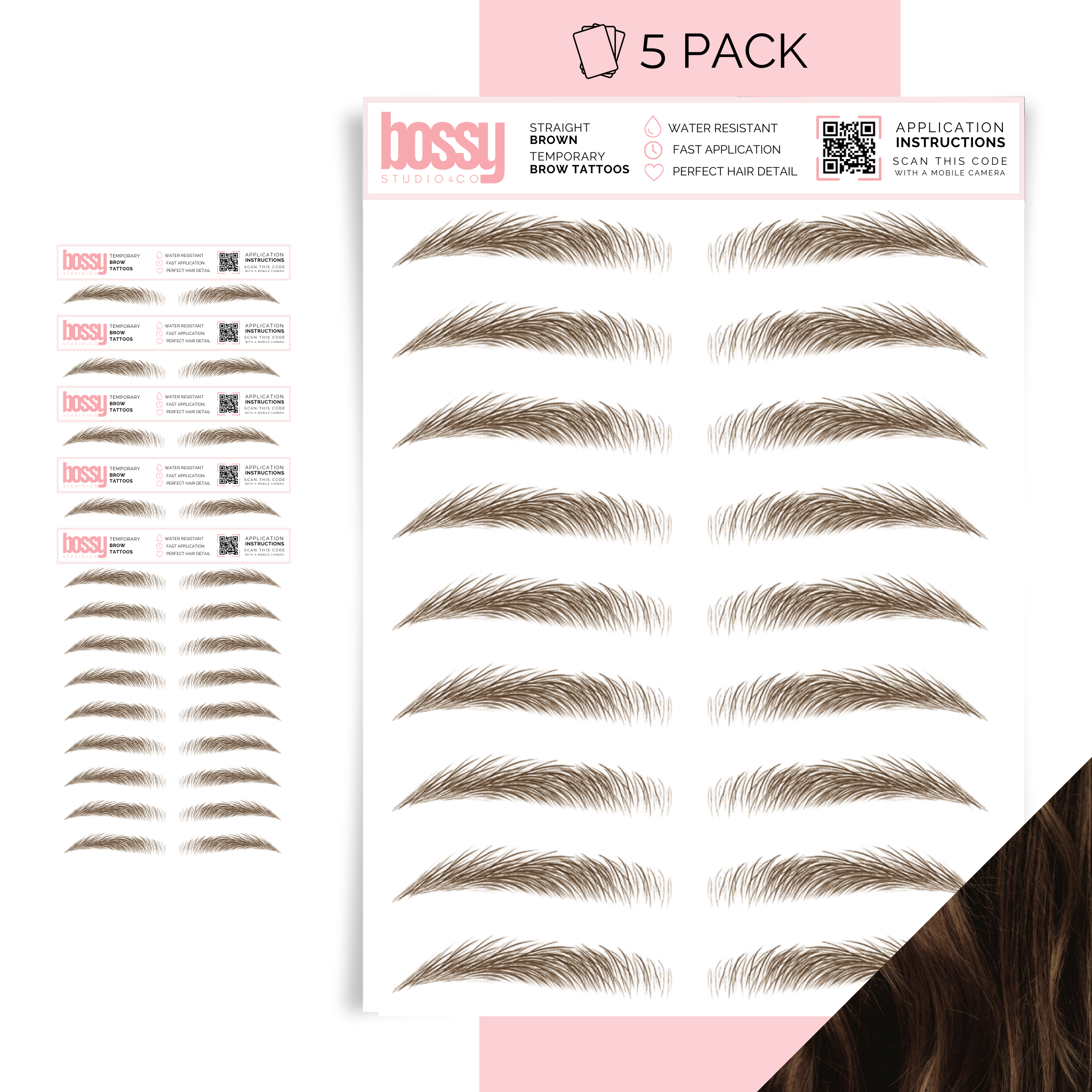 Temporary Brow Tattoo 5 Packs